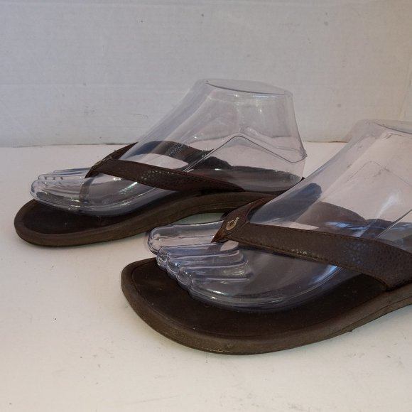 OluKai Ho‘ōpio Beach Sandals Women's Sz 7US/37EU Brown - Picture 2 of 8
